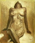 Potetovaná nahá žena, dekoratívny obraz, Obrazy do bytu, obrazy ručne maľované, obrazy na plátne, obrazy, dekoratívne obrazy, moderné obrazy