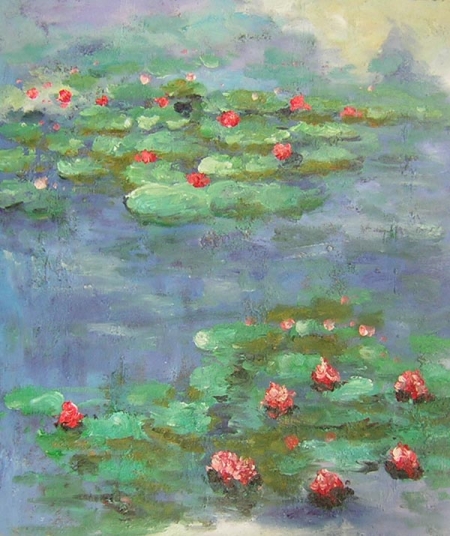 reproukcia obrazu , Monet, lekna, moderné umenie, kvetinový motív, obraz do bytu