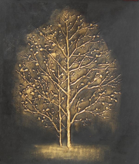 moderné umenie, zlatý strom, čierna, obraz do bytu