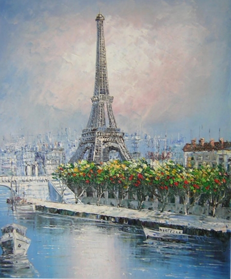 Paríž, dekoratívny obraz, obraz na predaj, obraz ručne maľovaný, obraz na plátne, obraz do bytu, obraz do interiéru.