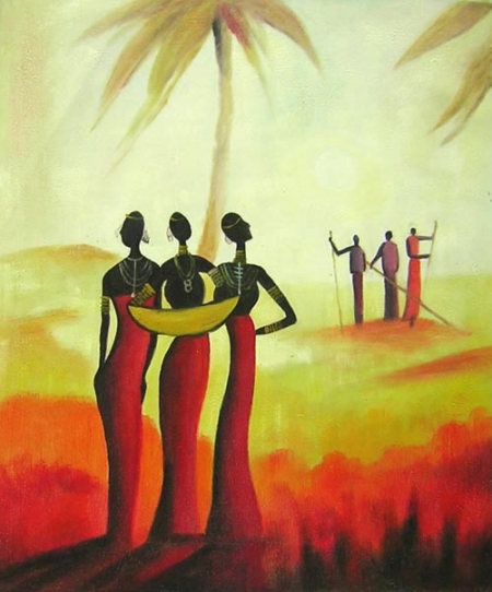 afrika, moderné umenie, obraz do bytu, tri ženy, 