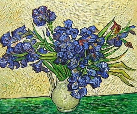 Vincent van Gogh, reprodukcia obrazu, kosatce, slávny obraz