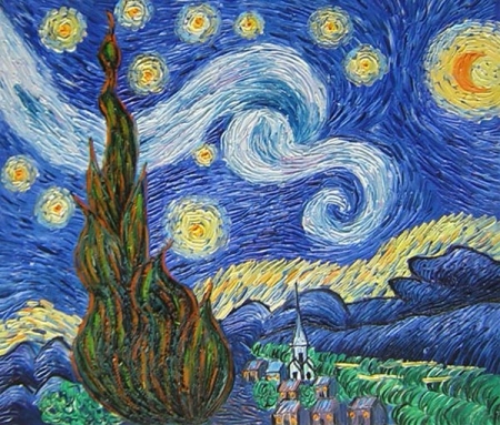 hviezdná noc, reprodukcia obrazu, Vincent van Gogh