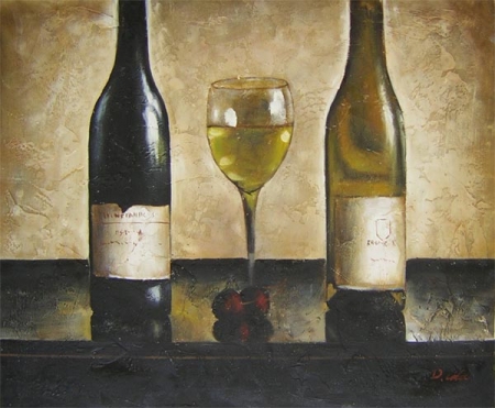 Fľaša vína, poháre, obraz dekoratívny, obraz do interiéru aj bytu