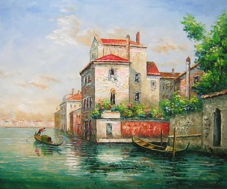 benátky, gondola, obraz do bytu, venezia, ulica, domy