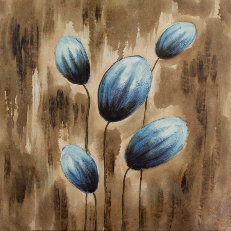 modré kvety, moderné umenie, moderný obraz