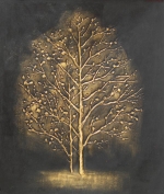 moderné umenie, zlatý strom, čierna, obraz do bytu