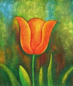  zelená, tulipán, kvetinový motív,Obrazy ručne maľované, obrazy, dekoratívne obrazy, obrazy do bytu, moderné obrazy, obrazy na plátne. obraz do bytu