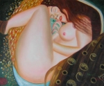 schúlená nahá žena, dekoratívny obraz, obraz do bytu, obraz do interiéru.