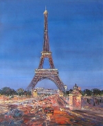 Paríž v šere, dekoratívny obraz, obraz do interiéru, obraz do bytu