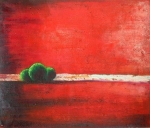 červená, kríky, moderné umenie, obraz do bytu