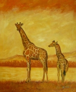 Žirafa, Obrazy do bytu, obrazy ručne maľované, obrazy na plátne, obrazy, dekoratívne obrazy, moderné obrazy.