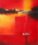 červená, oranžová, obraz na predaj, obraz na plátne, obraz ručne maľovaný, moderné umenie, abstrakt, obraz do bytu