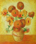 oranžová, slnečnice, reprodukcia, žltá, reprodukcia obrazu, vincent van gogh