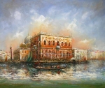 Benátky, gondola, obraz do bytu, venezia, ulica, domy