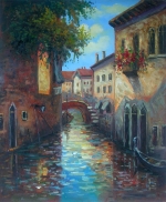 benátky, gondola, obraz do bytu, venezia, ulice, domy