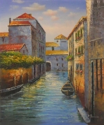 benátky, gondola, obraz do bytu, venezia, ulica, domy