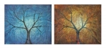 strom, moderné umenie,  modrá, hnedá, obrazy do bytu