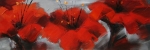 ručne maľovaný obraz, kvety, červený, sivý