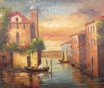 Benátky, výhľad, more, lode, lacné obrazy, olejomaľba, lacná dekorácie, obraz na stenu