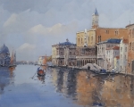 ručne maľovaný obraz, obraz do interiéru, kanál Benátky,