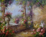ručne maľovaný obraz, obraz do interiéru, kvety