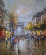 ručne maľovaný obraz, obraz do interiéru, obraz mesta, Paríž