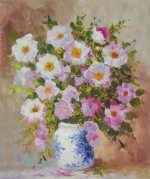 ručne maľovaný obraz, obraz na stenu, obraz do interiéru, obraz kvetín, kytice, lúčne kvety